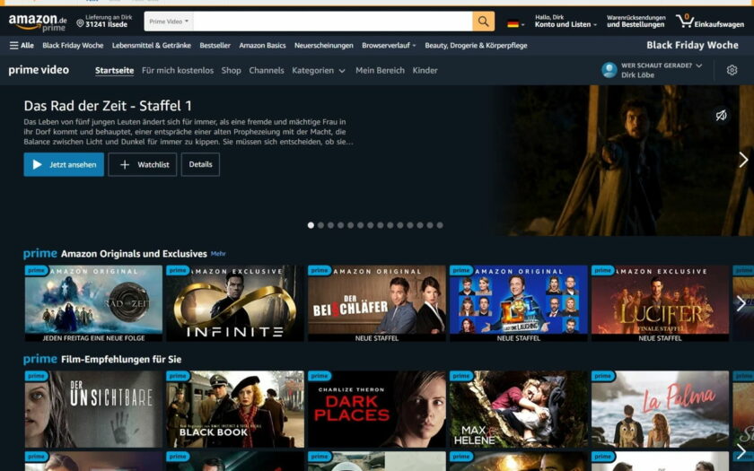 Filme und Serien auf Amazon Prime Video