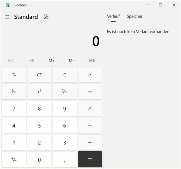 Taschenrechner per Tastatur öffnen bei Windows 10